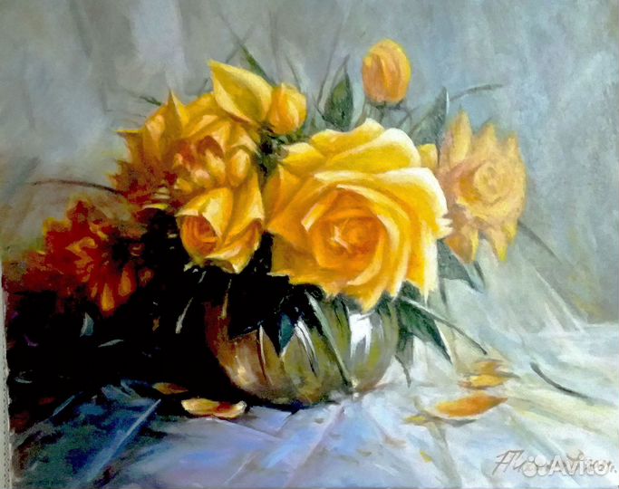 Картина маслом на холсте цветы
