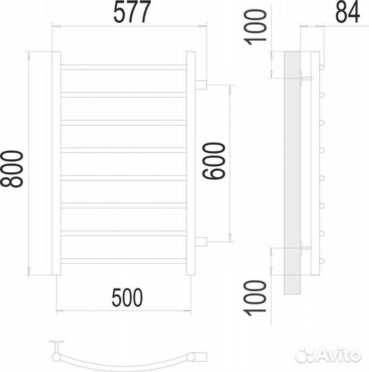 Полотенцесушитель Terminus Классик П8 500х800 бп6