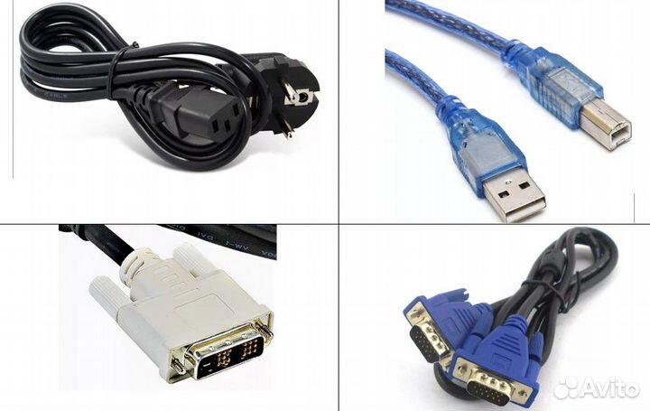 VGA, DVI-D, питания IEC C13, USB,Display Port