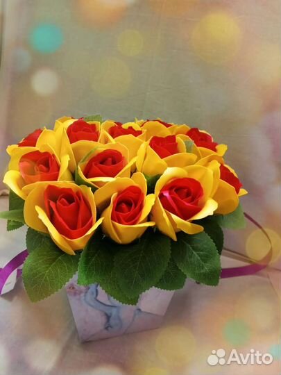 Букет из мыльных роз