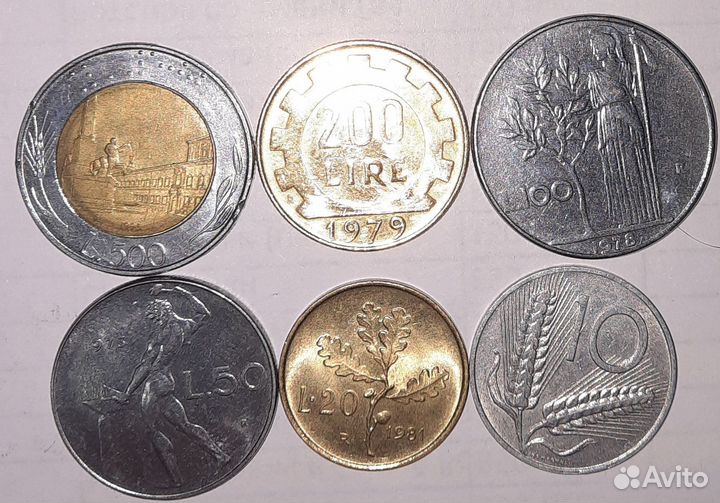 Набор иностранных монет Италия