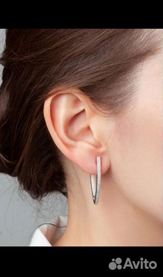 Серьги серебро с фианитами