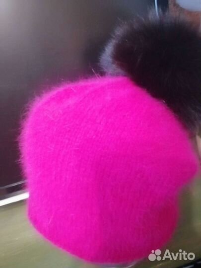 Шапка ангора 80 вязаная