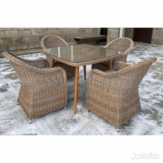 Комплект мебели T368-Y490 Light brown (4+1). Ротан