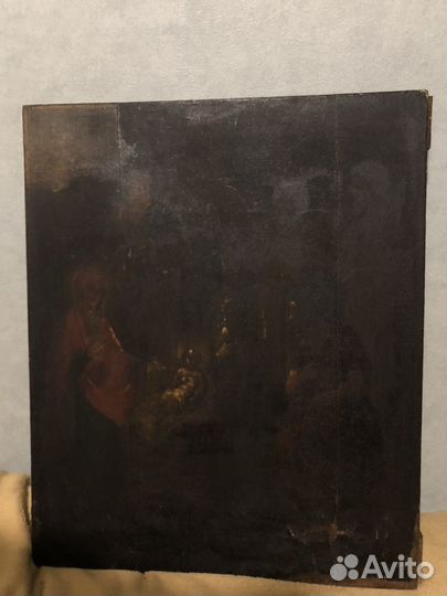 Икона редкая 19 век Рождесво Богорожицы