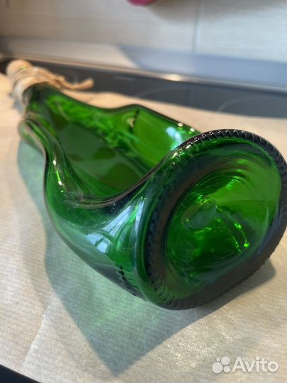 Бутылка стеклянная тарелка