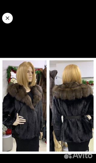 Шуба норковая с капюшоном