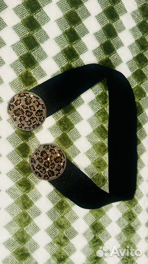 Ремень женский черный широкий со стразами леопард