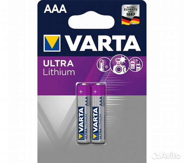 Батарейка литиевая Varta LR03 (AAA) Professional L