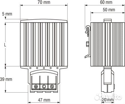 PTC нагреватель HG 14008.0-00 на 150Вт 220В