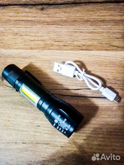 Фонарь светодиодный ручной с зарядкой USB