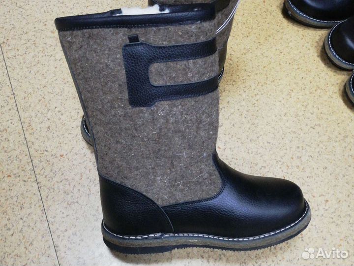 Сапоги войлочные унты Полярник натуральный мех