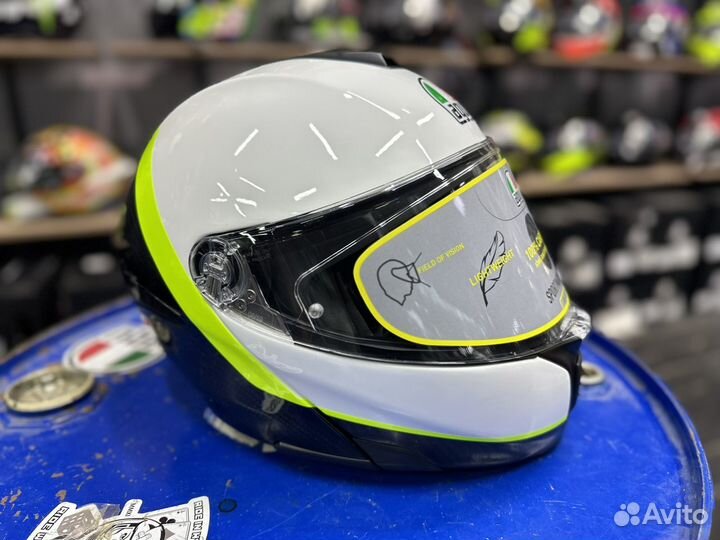 Шлем AGV Sportmodular carbon/white/yellow fluo