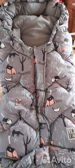 Зимний конверт в коляску leokid