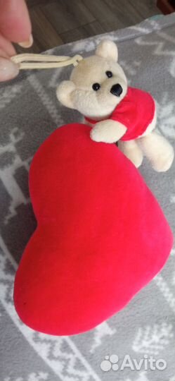Мягкая игрушка сердце с медвежонком