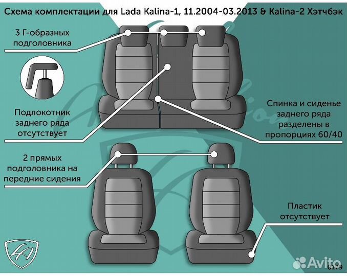 Авточехлы LADA Kalina-1 2004-2013