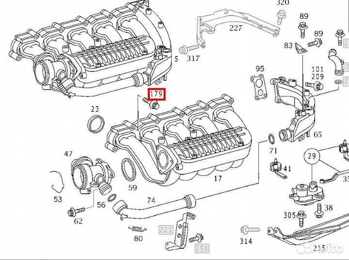 Болт коллектора Mercedes