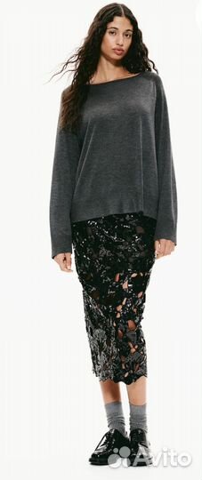 Юбка с пайетками H&M New 2024