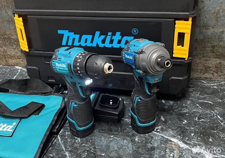 Шуруповерт+импакт Makita 2в1 бесщеточный