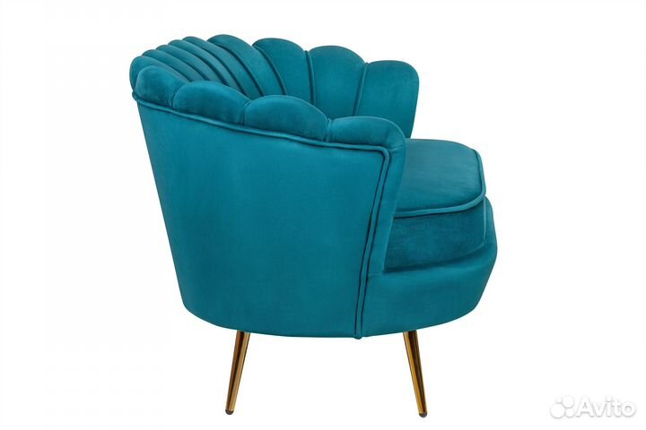 Сине-зеленый диван Pearl double marine velvet