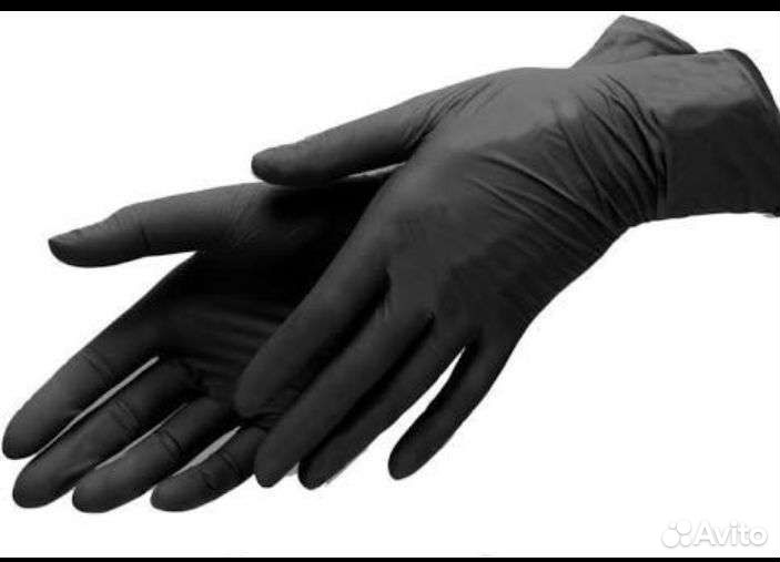 Перчатки нитриловые черные М, 50 пар