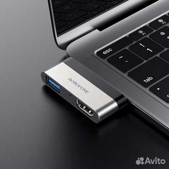 Адаптер Borofone DH2 Type-C на hdmi + USB3.0