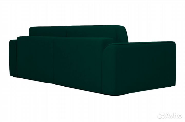 Прямой диван-кровать Нэшвилл, велюр, зеленый