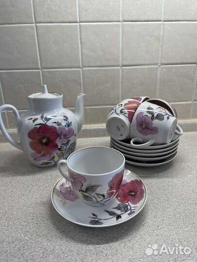 Предметы чайного сервиза Розовая ветка Лфз