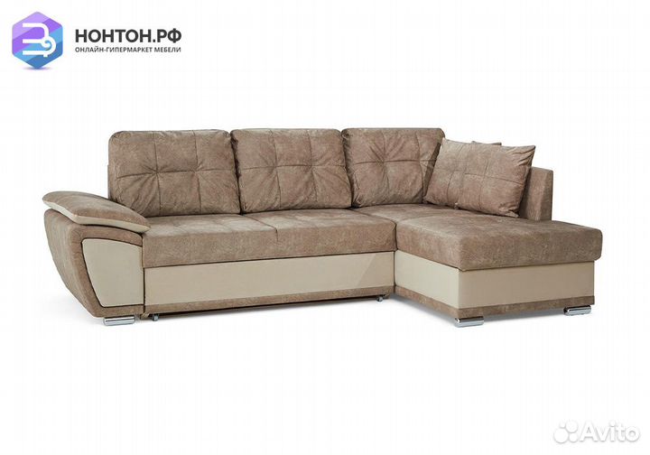 Диван угловой дельфин Риттэр бежевый