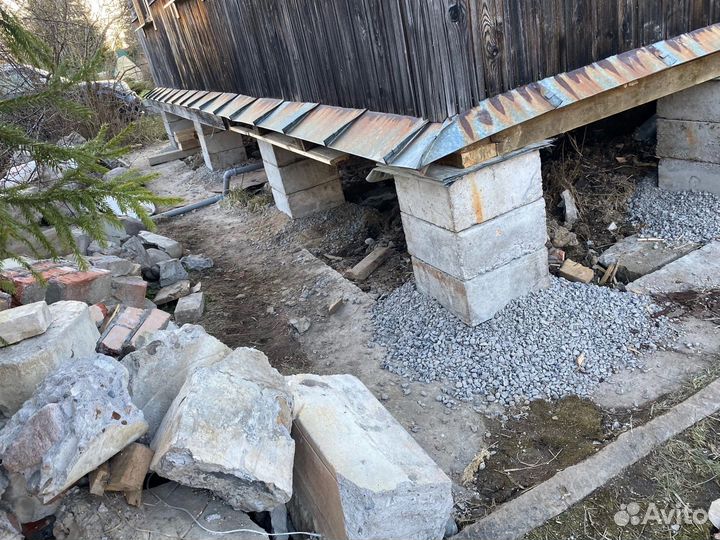 Ремонт фундамента замена венцов подьем дома 001