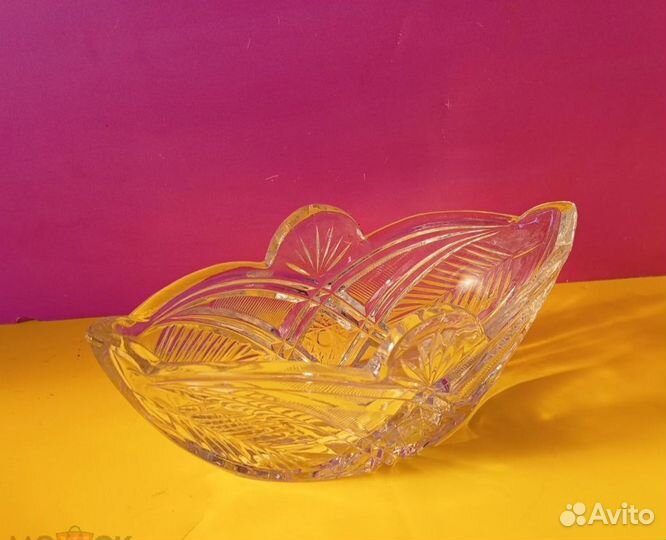 Хрустальная Ваза Салатник Ладья СССР