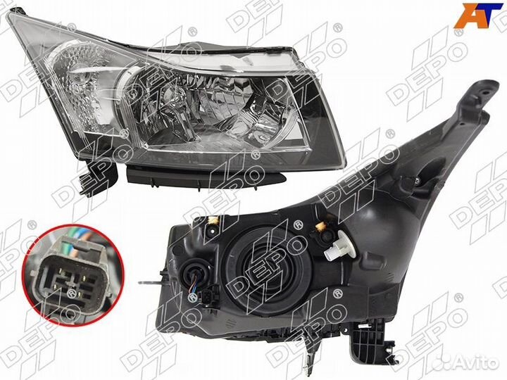 Фара chevrolet cruze 09- RH с электрокорректором