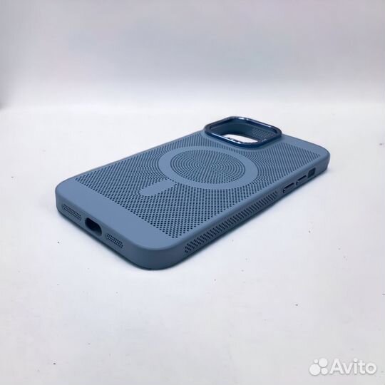 Чехол для iPhone 14 PRO MAX loopy+magsafe голубой