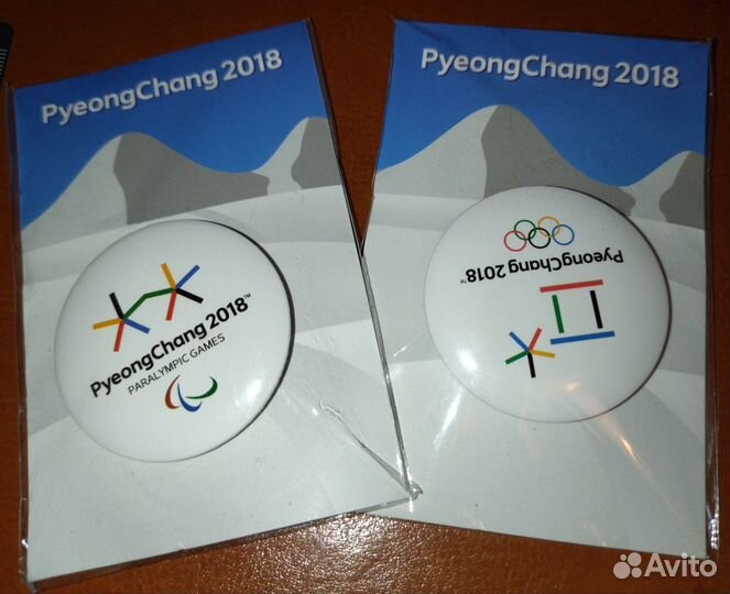 Значки олимпиада, паралимпиада 2018 Корея