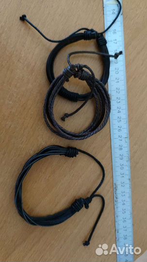 Кожаный мужской браслет