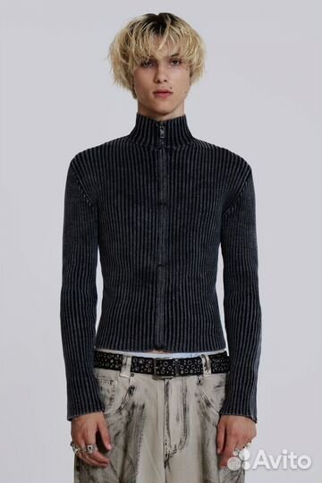 Свитер Jaded London Black Lucid Knit Track Top