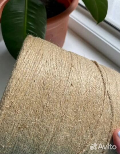 Шпагат джутовый, джутовая пряжа, джутовая нить