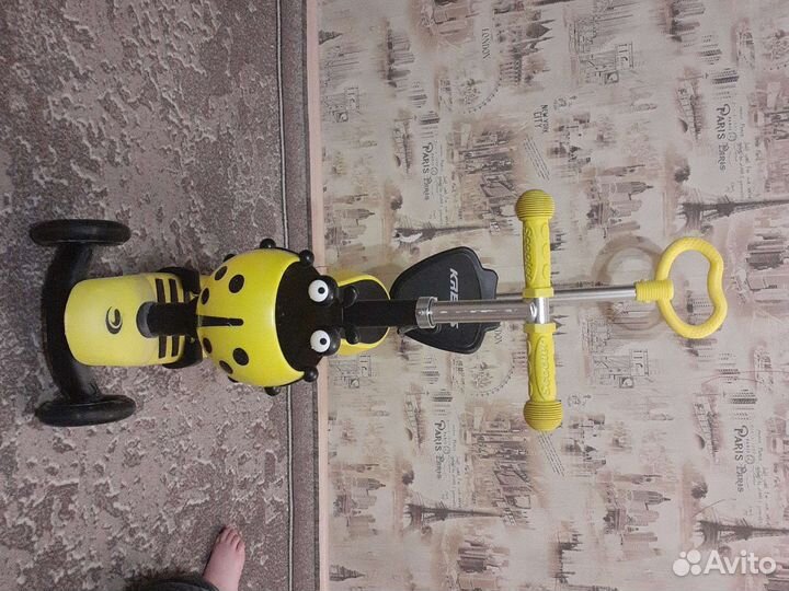 Самокат детский трехколесный с сиденьем