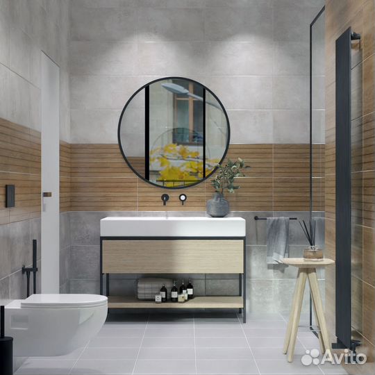 Плитка настенная Нефрит-Керамика Эни 30x60 см 1.8 м² матовая цвет серый