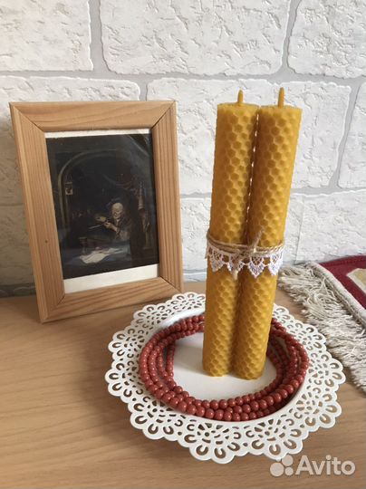 Свечи из вощины, ручная работа