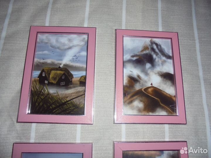 Фэнтези Скандинав гор 4 панно роз рамка 12 х 17 см