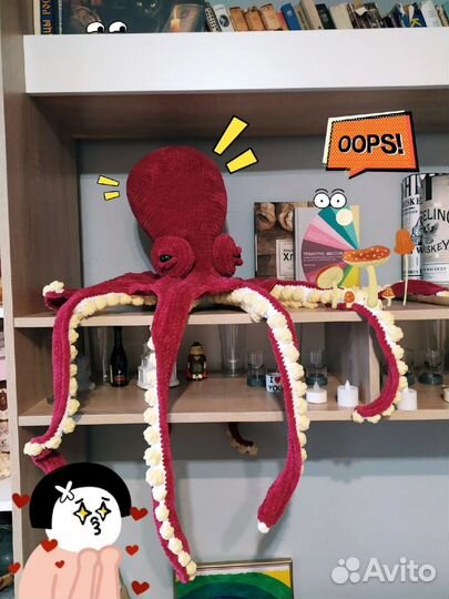 Осьминог плюшевый