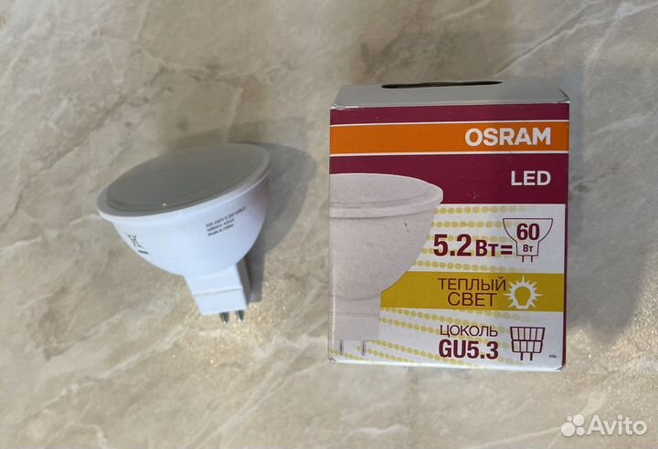 Лампа osram led star mr16 5.2 вт 3000к
