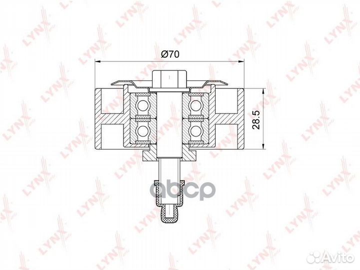 Ролик обводной приводного ремня PB7244 lynxauto