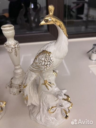 Павлин блюдо подсвечник в классическом стиле