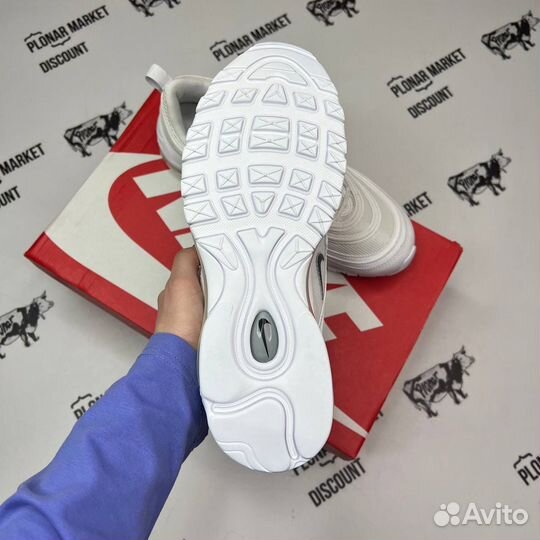 Оригинал 42,5 eu Nike air max 97 'triple white'