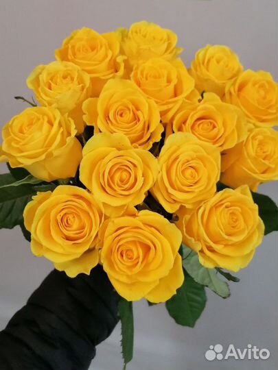 Яркие солнечные лимонные розы оптом