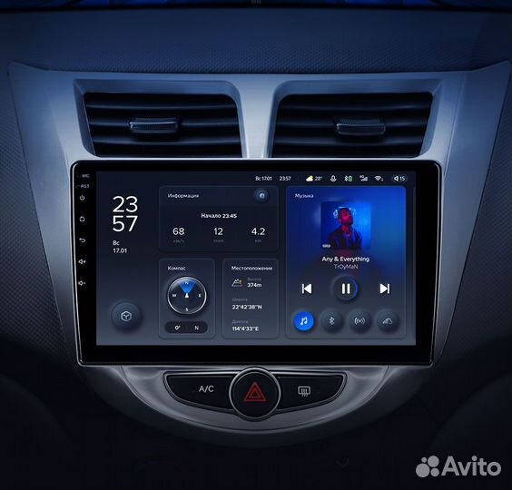 Магнитола Teyes X1 WiFi 2/32 на Hyundai Solaris 1