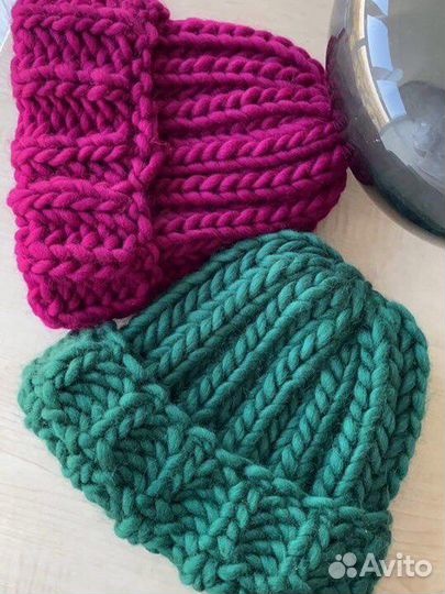 Шапка крупной вязки