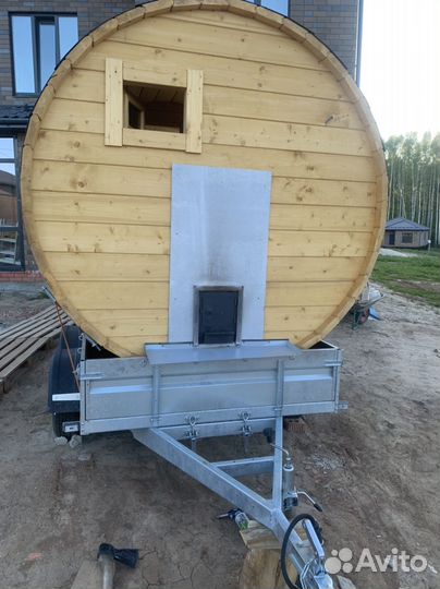 Баня бочка на прицепе аренда